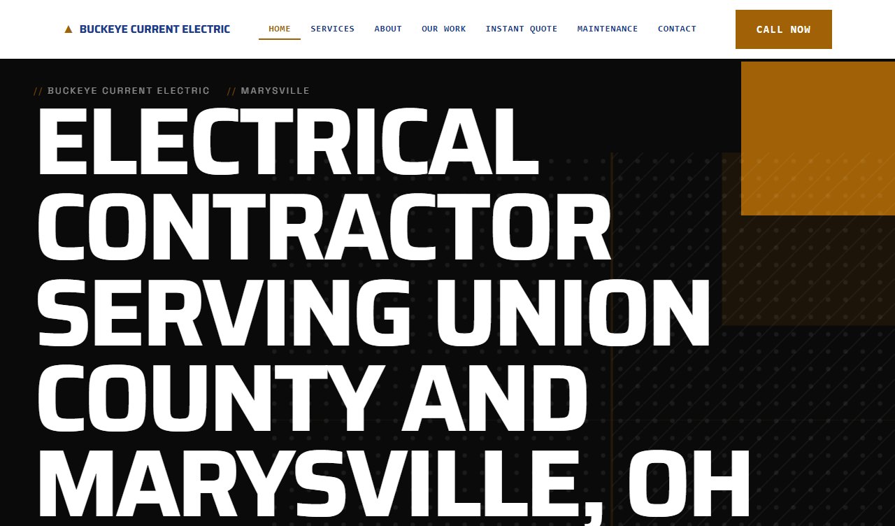 Sample electrical website design, Brutalist style